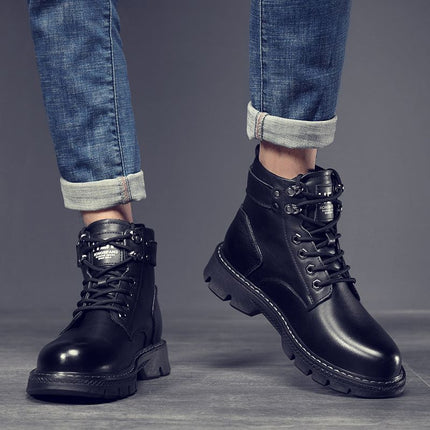 Martin boots men's autumn men's shoes 2023 new men's boots Korean high-top shoes all-matching work boots casual leather shoes