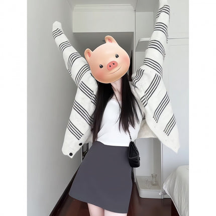 Autumn 2024 gentle ootd wear a set of temperament age-reducing fashion salt high-end Korean drama suit skirt