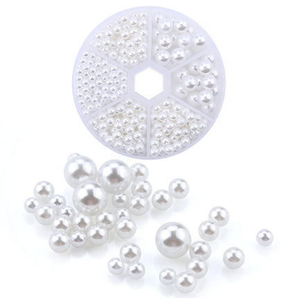 Cross-border hot sale 6-grid Pearl diy jewelry set multi-size non-porous Mermaid Magic Pearl nail art clothing accessories