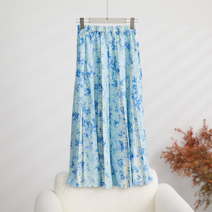 Organ Pleated Skirt Skirt Women's Long Export 2024 New A-Line Floral Skirt Nanyou Classy Women's Clothing Wholesale