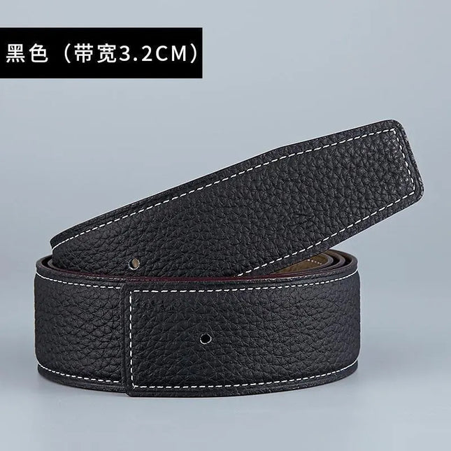 Guangzhou belt manufacturers spot wholesale headless layer cowhide smooth buckle leather pure cowhide pants belt does not take the lead