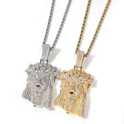 Cross-border Europe and the United States new hip-hop copper inlaid zircon full diamond portrait personality men's pendant manufacturers a generation of hair