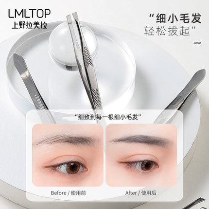 Lamela Stainless Steel Eyebrow Clip Eyebrow Pliers Eyebrow Clip Tweezers Hair Plucking Clip Oblique Mouth Flat Mouth Two Types Wholesale A011