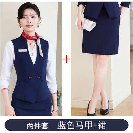 Hotel Front Desk Vest Professional suit Female Temperament Business Western Restaurant Waiter Tooling Head Waiter Manager Work Clothes
