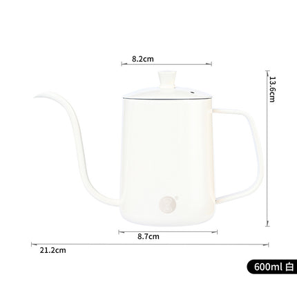 Hand Brewed Coffee Pot Stainless Steel Household Ear-Hanging Swan Neck Pot Teflon Long Mouth Pot Coffee Hand Brewing Pot Brewing
