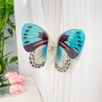 YHJ Hair Accessories New High-end Sense Simulation Butterfly Grab Clip Disc Hair Printing Hairpin Back Head Shark Clip Hair Grab