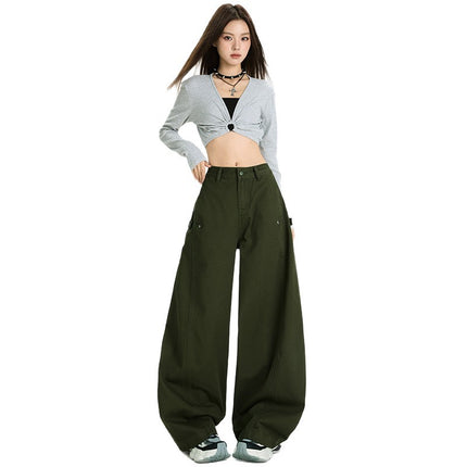 American High Street Hottie Scimitar Jeans for Women in Autumn New Design Loose Slimming Casual Workwear Wide Leg Pants