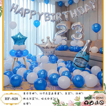 18-Year-Old Adult Ceremony Male and Female Birthday Decoration Party Decoration Background Wall Balloon Photo Scene Props Balloon Set
