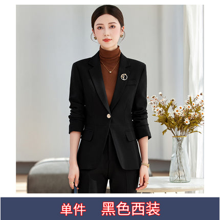 brown Suit suit Women's Spring and Autumn Professional 2024 New Temperament Goddess Fan Suit Coat Manager Work Clothes Autumn