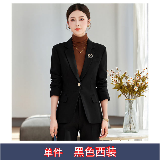 brown Suit suit Women's Spring and Autumn Professional 2024 New Temperament Goddess Fan Suit Coat Manager Work Clothes Autumn
