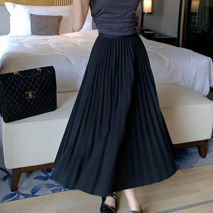 Simple Multi-color New Pleated Skirt Skirt Women's High Waist Slimming Solid Color Draped Mid-length Pleated Skirt