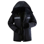 Navy blue velvet thickened cotton jacket (hooded version) / 180/recommended 50-65kg