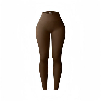 Cross-Border European and American Style Ribbed Tight-Fitting Women's Shorts and Long Pants with High Elasticity, Solid Color, Butt-Lifting Yoga Pants, Fitness Sports Leggings