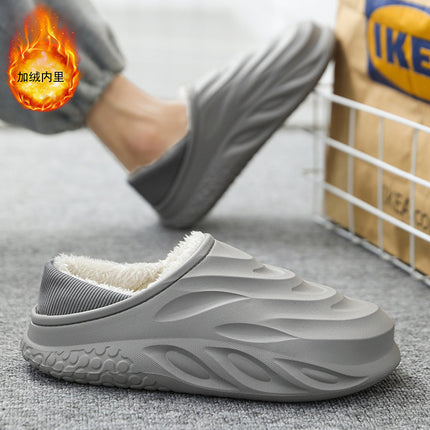 2023 New Cross-Border Velvet Cotton Slippers Winter Baotou Thick-Soled Couple Cotton Slippers Men's Korean Style Slippers Wear-Resistant Cotton Shoes