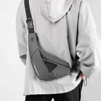 Multi-functional Chest Bag Men's Casual All-match Commuter Outdoor Crossbody Bag Bags Printable Logo Korean Style Simple Men's Bag