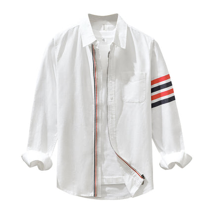 Hot Hot men's long sleeve shirt fashion retro color matching bar casual handsome shirt coat in stock wholesale