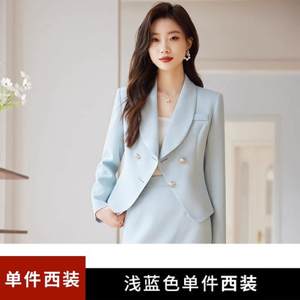 Black Suit suit Women's Spring and Summer New Professional Temperament Goddess Fan High-class Suit Jacket Two-piece Suit Dress