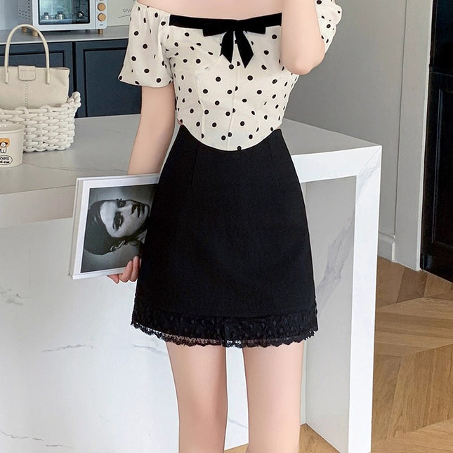 Anti-Exposure Pure Desire Skirt for Women Spring and Summer 150 Petite Lace High-Waisted Slimming A-Line Bodycon Skirt