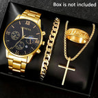 Sunrise steel band gold black + cross (no gift box)