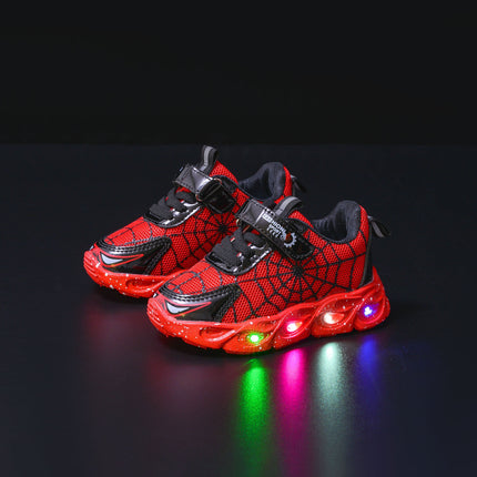 Wholesale children's sneaker with lights 2024 spring and autumn new boys mesh shoes small and medium-sized baby running shoes tide