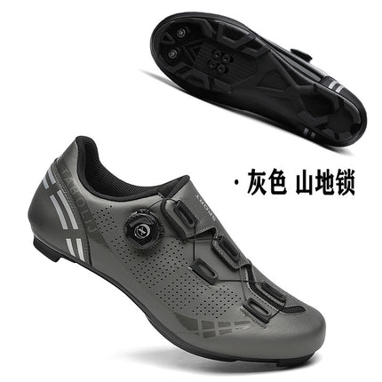 Road bike lock shoes hard bottom factory direct men's and women's mountain bike bicycle shoes lockless cycling shoes lock pedal suit