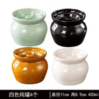 [black, white, brown and green 4 value packs] clay pot stewed soup and stew pot