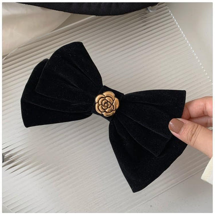 Summer big bow ribbon hairpin women's high-grade back head top clip spring clip hairpin clip hair accessories 17cm