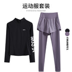 (clearance price) black two-piece set (purple pants) - grab it while it's hot! / S