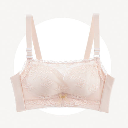 High-end Lace Underwear No Steel Ring No Side Bone Tourmaline Massage Cup Tube Top-up Anti-light Adjustable Bra