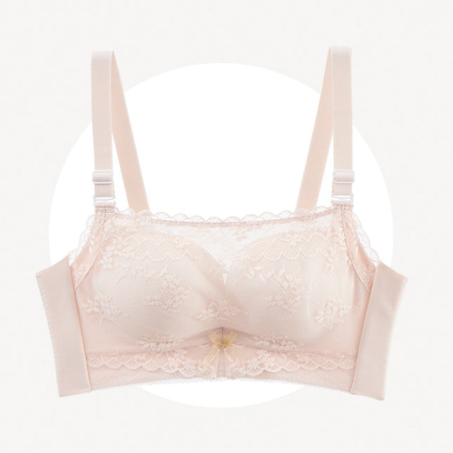 High-end Lace Underwear No Steel Ring No Side Bone Tourmaline Massage Cup Tube Top-up Anti-light Adjustable Bra