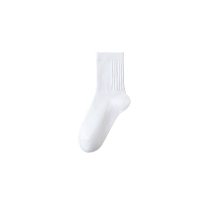 Pure Cotton Socks for Women, Autumn and Winter Mid-Calf Socks, Solid Color Simple Casual Versatile 10A Antibacterial Deodorant Socks Wholesale
