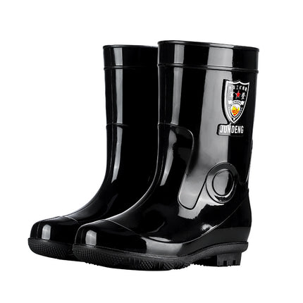 Extra Large Size Men's and Women's Mid-high Rain Boots Non-slip Waterproof Shoes fleece-lined Thickened Rain Boots Labor Protection Shoes Rubber Shoes Summer Shoes