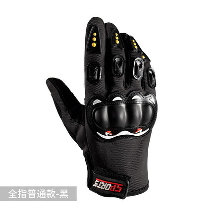 Motorcycle Riding Gloves for Men and Women, All-Season Motorcycle Off-Road Hard-Shell Anti-Fall and Anti-Slip Half-Finger Tactical Gloves