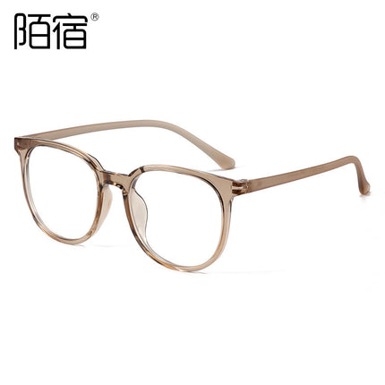 TR1144 round glasses frame anti-blue light with myopia optical frame plain Korean style Internet celebrity elastic light black frame