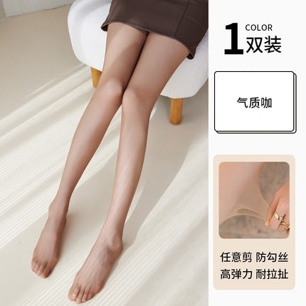 Black Silk Women's Oil-smooth Oil Socks Thin Anti-hook Silk Pantyhose Pearlescent Anchor Horse Oil Pantyhose for Royal Sister
