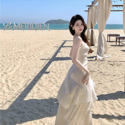 2025 Summer New High-end Sense Niche Light Luxury Sling dress Long Adult Ceremony Slim-fit Birthday Dress