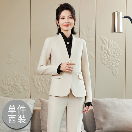 Khaki Suit Women's 2024 Autumn and Winter Fashion Green Business Wear European and American Casual Wide Long Two-Piece Suit