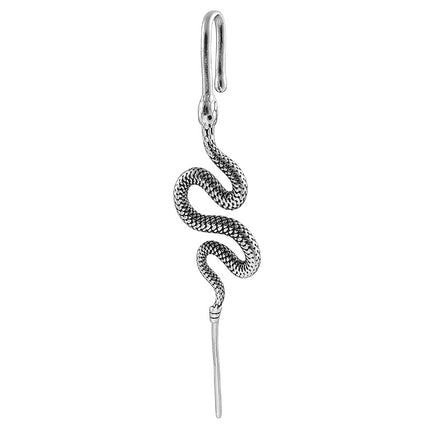 New Stainless Steel Cast Tiger Snake Ear Hanger Punk Exaggerated Puncture Ear Needle Simple Slash Ear Spike Ear Stud