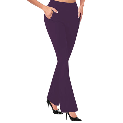 Cross-border new European and American women's flared pants front pocket micro horn back pocket high waist hip solid color casual pants