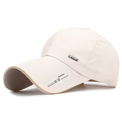Spring and summer new outdoor fishing extended brim baseball cap men's and women's leisure sun hat cotton canvas cap
