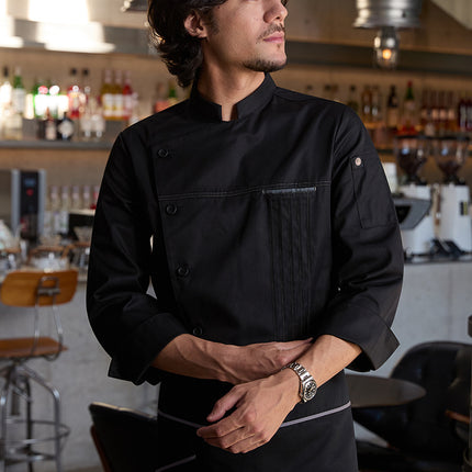 Zhenyao Chef Work Clothes Long-Sleeved and Short-Sleeved Men's Autumn Baking Restaurant Hotel Chef's Uniform Moisture-Wicking and Sweat-Wicking