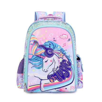 2025 New Primary School Bags for Grades 1, 2, 3 to 6, Burden Reduction and Spine Protection Children's Backpack Unicorn Backpack