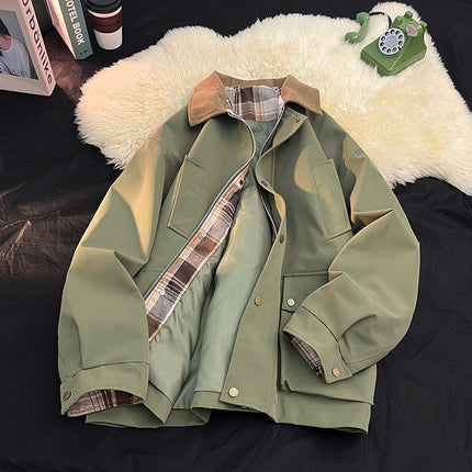 Spring and Summer Fashion Men's and Women's Warm Windproof Waterproof Casual Collar Collar Jacket