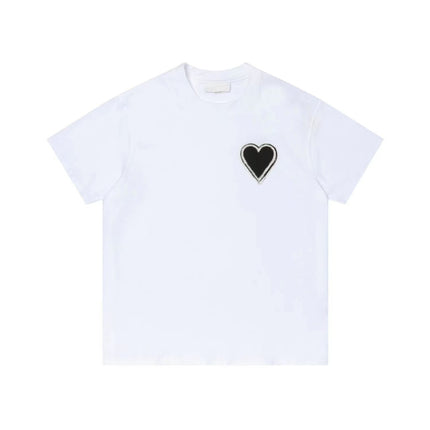 Cross-Border Am* Short-Sleeved Pure Cotton Embroidered Round Neck T-Shirt Summer Casual Loose Couple Wear Star Same Style Drop Shipping