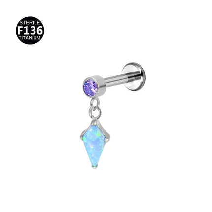 F136 Titanium Alloy Earrings Aobao Kite 0.9 Teeth Pendant Ear Bone Nail Earring Nail Foreign Trade Piercing Jewelry