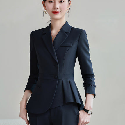 Cross-Border Professional Suit Set for Women, New Spring and Autumn High-End Formal Wear, Jewelry Hotel Manager Front Desk Reception Work Uniform