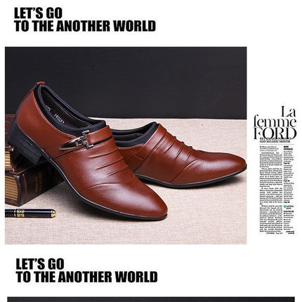 2025 New Business Dress Shoes Men's British Style Pointed Casual Soft Bottom Groom Wedding Performance Dress Shoes