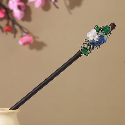 Antique Hairpin Tassel Step Wooden Hairpin Imitation Ebony Headwear Disc Hair Han Clothes Accessories Hair-pulled Ancient Clothes Hair Women