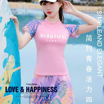 2025 Swimsuit Women's Split Conservative Belly-Covering Slimming Look Boxer Skirt Sports Style Student Hot Spring Korean Swimsuit