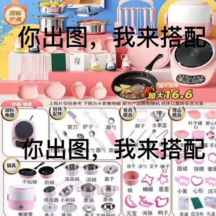 Cross-border mini kitchenette factory direct full set of cooking girls kitchenware suit children's real cooking toys